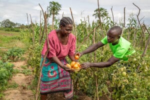 Famille d'agriculteurs au Kenya formés par World Vision France pour améliorer leurs rendements