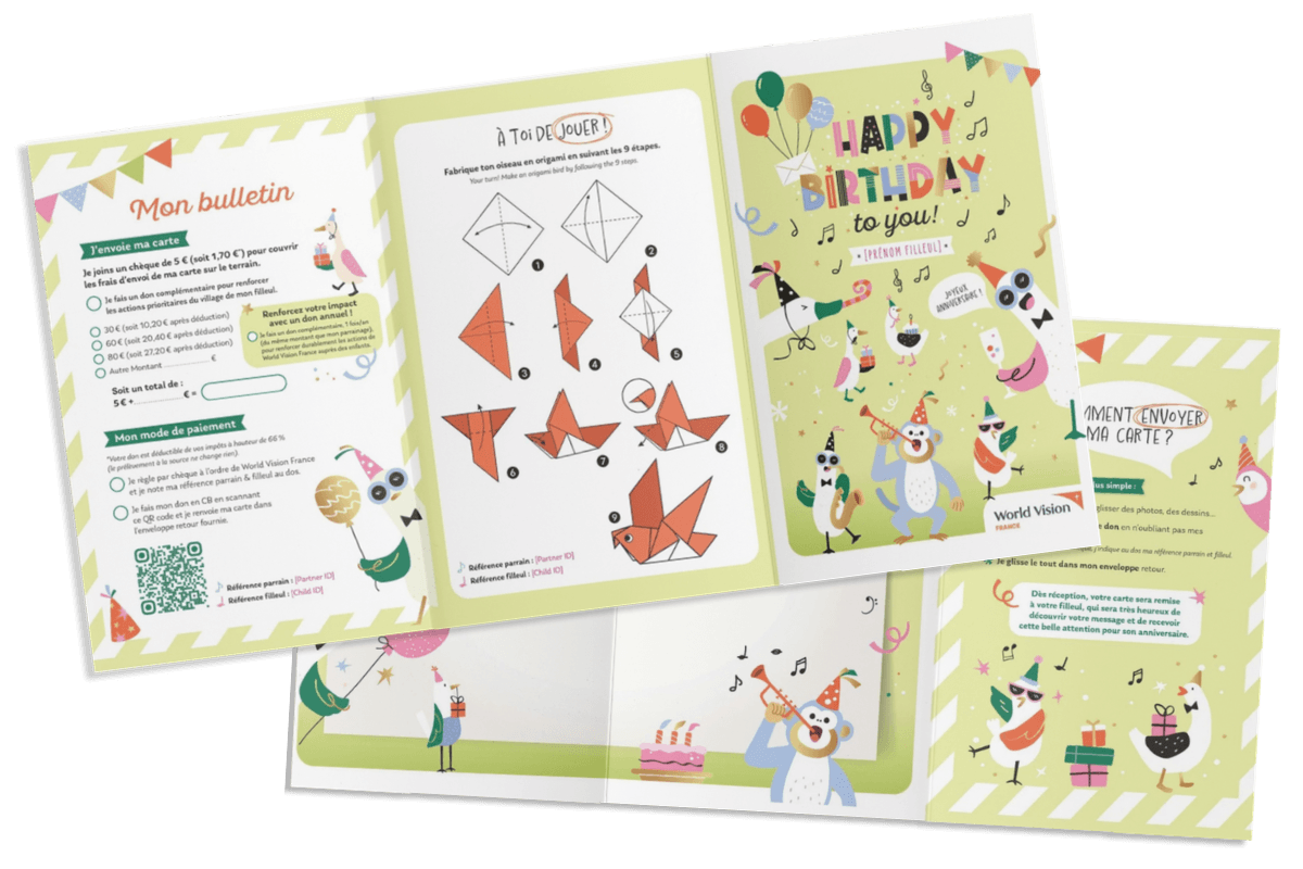 carte anniversaire filleul world vision france